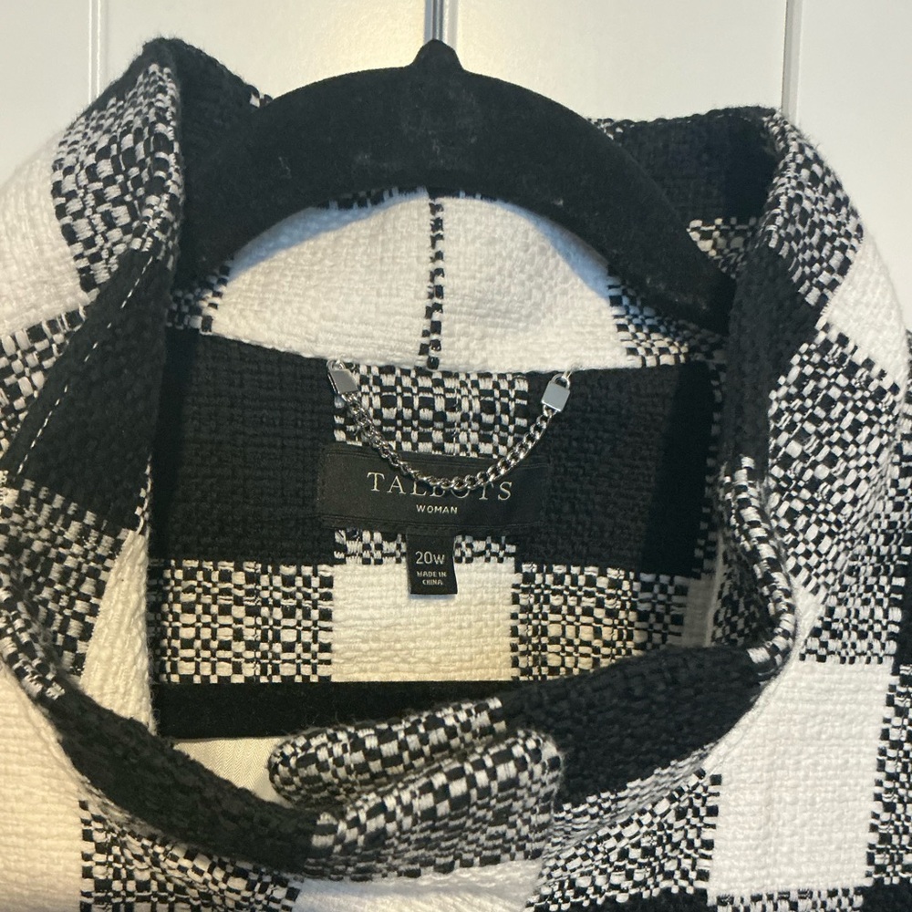 Talbots Woman Black White Buffalo Plaid Jacket 20W - Picture 2 of 6